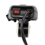 Priza USB x 2 si Voltmetru si termometru digital moto, led galben, culoare negru